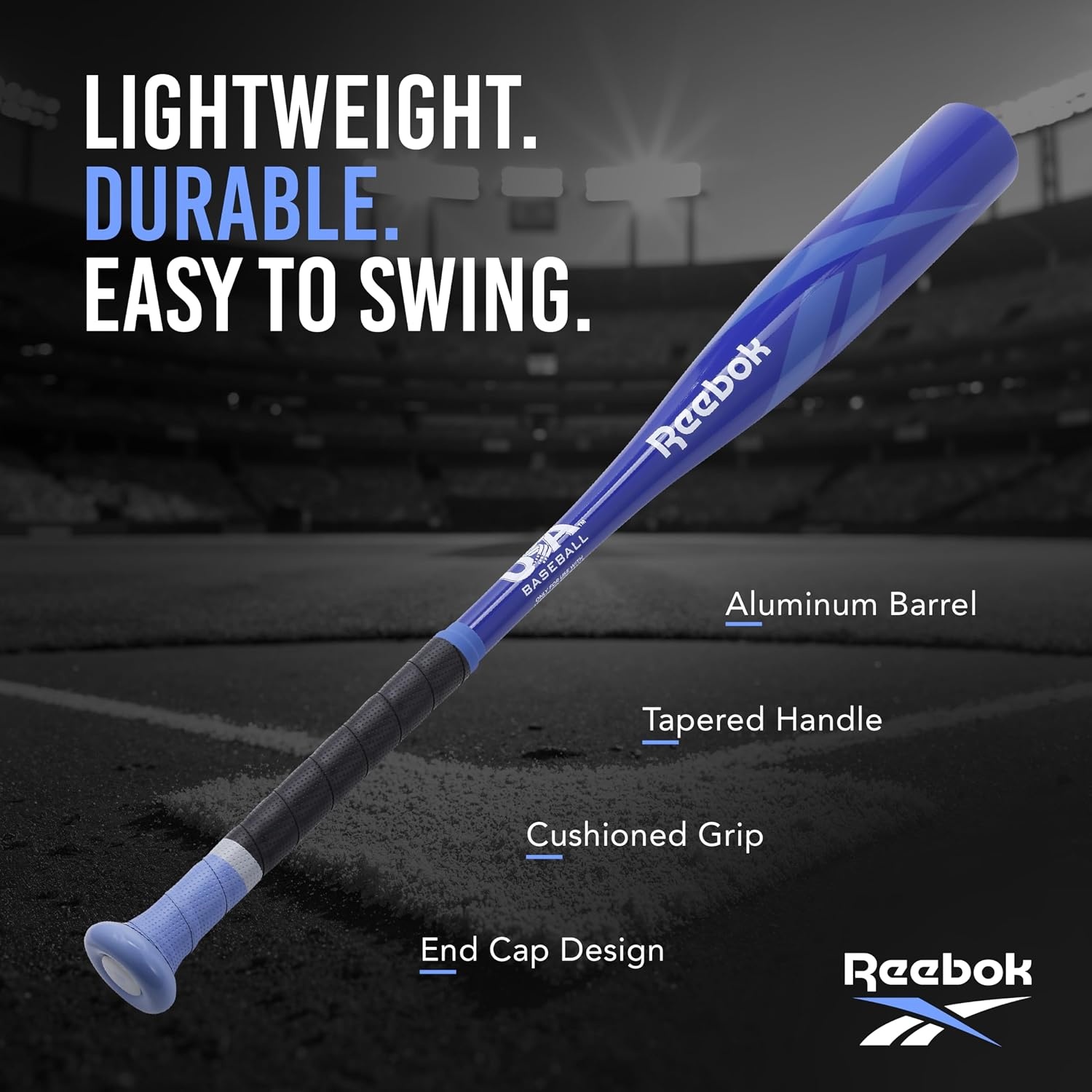 image:imageReebok 26Inch Aluminum TBall Bat Lightweight Youth Baseball BeginnerFriendly Kids amp Youth Includes Balls 26Inch Aluminum Bat for Kids amp YouthBlue