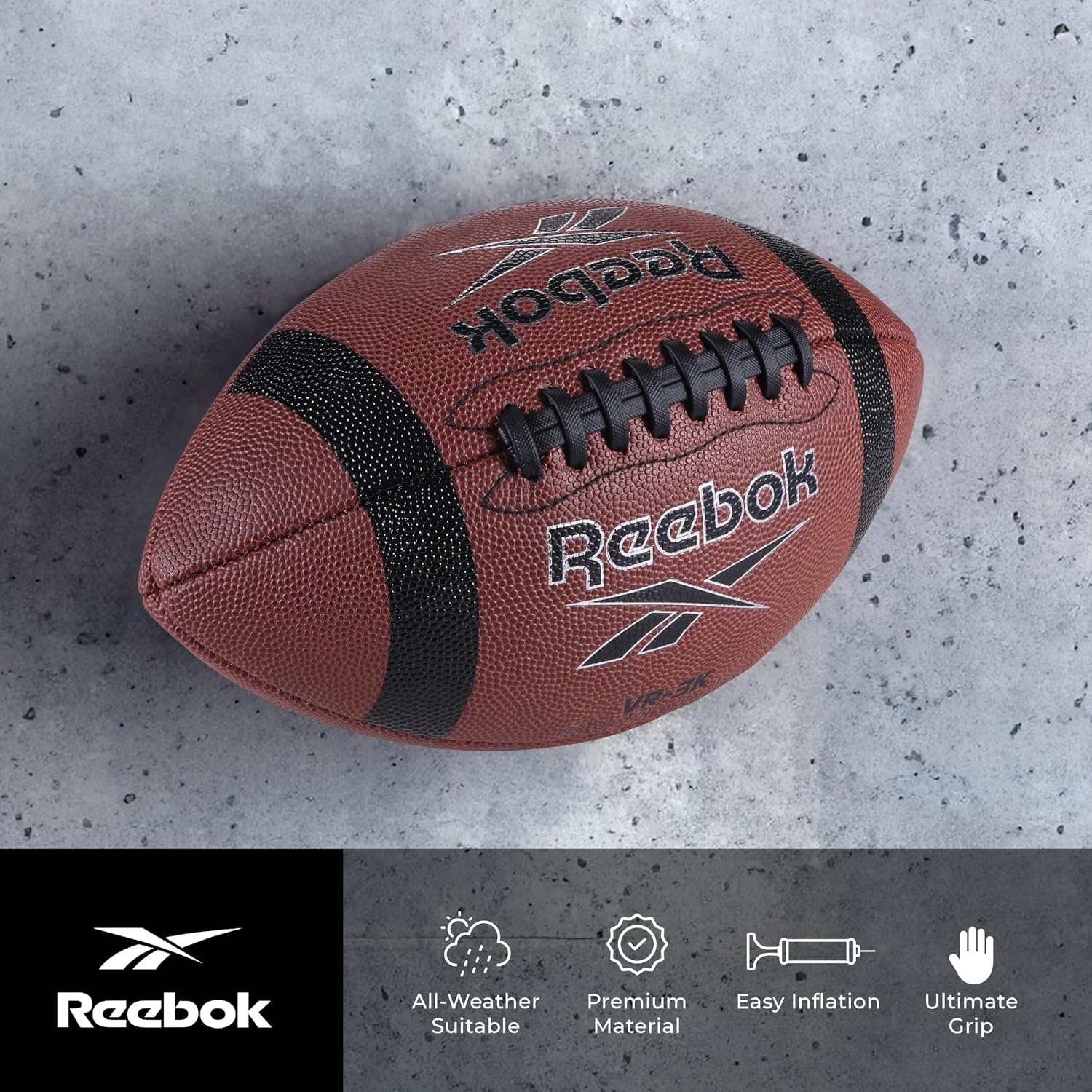 image:imageReebok Football Composite Leather Innovative Soft Grip Technology Cushion Lining Stylish Ideal for SportsBrown
