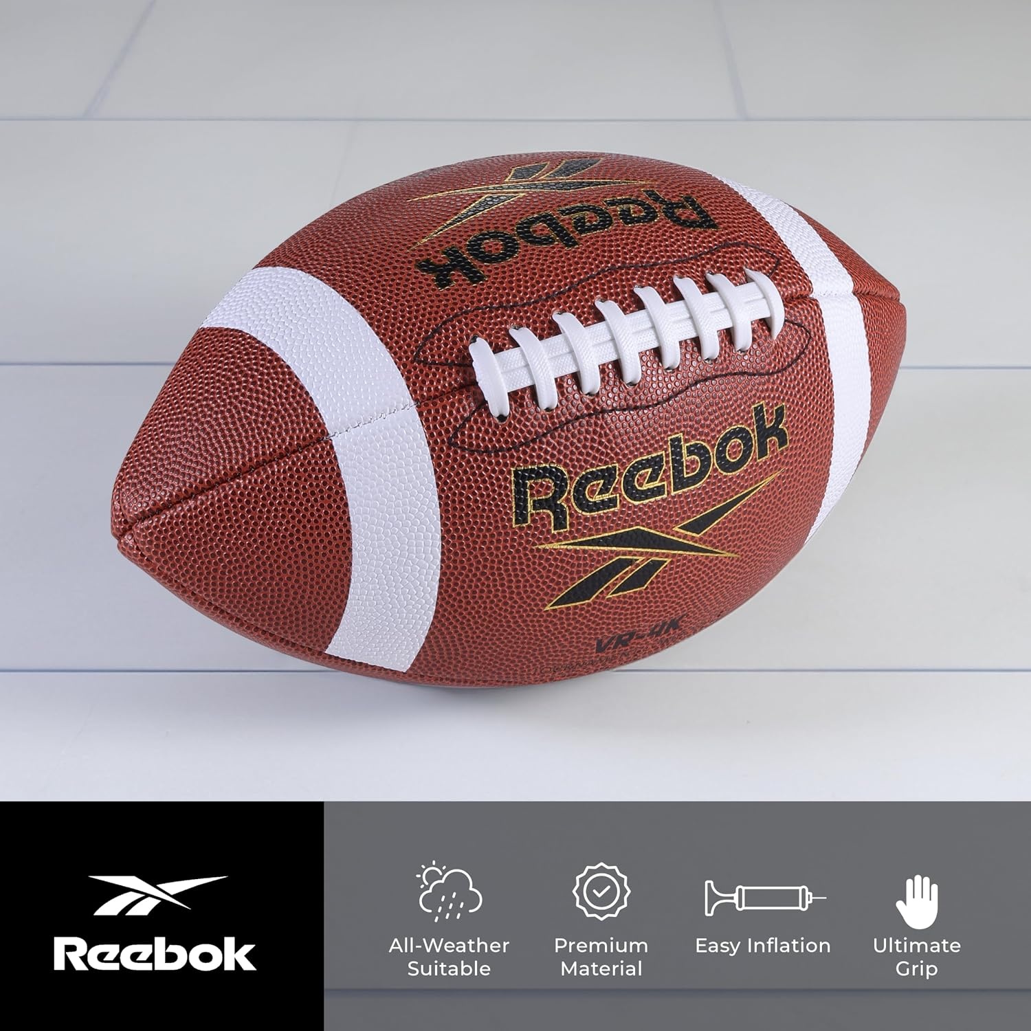 image:imageReebok Football Official Size Composite Leather AntiSlip Grip Includes Pump amp Needle Varsity Innovative Soft Grip Technology Cushion Lining VR4K Series