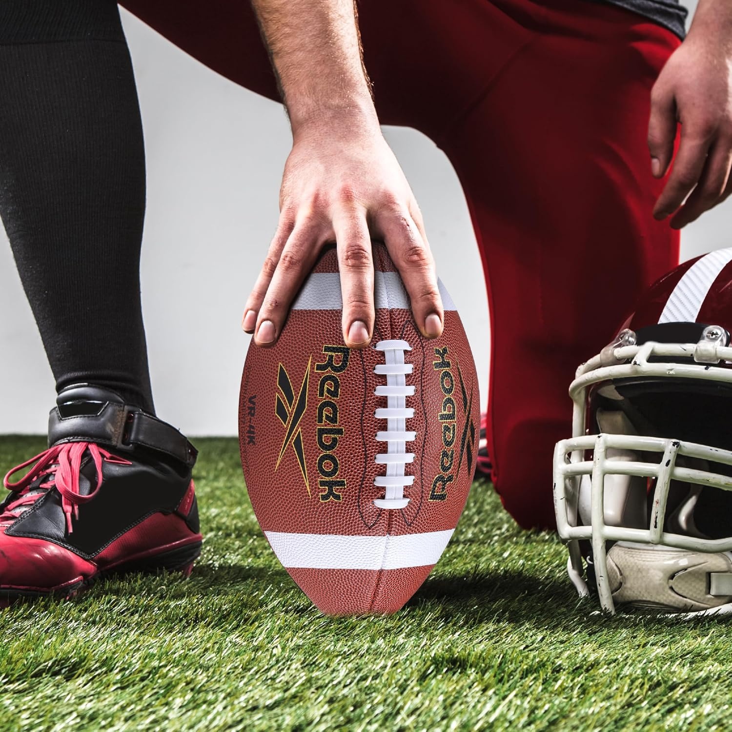 image:imageReebok Football Official Size Composite Leather AntiSlip Grip Includes Pump amp Needle Varsity Innovative Soft Grip Technology Cushion Lining VR4K Series