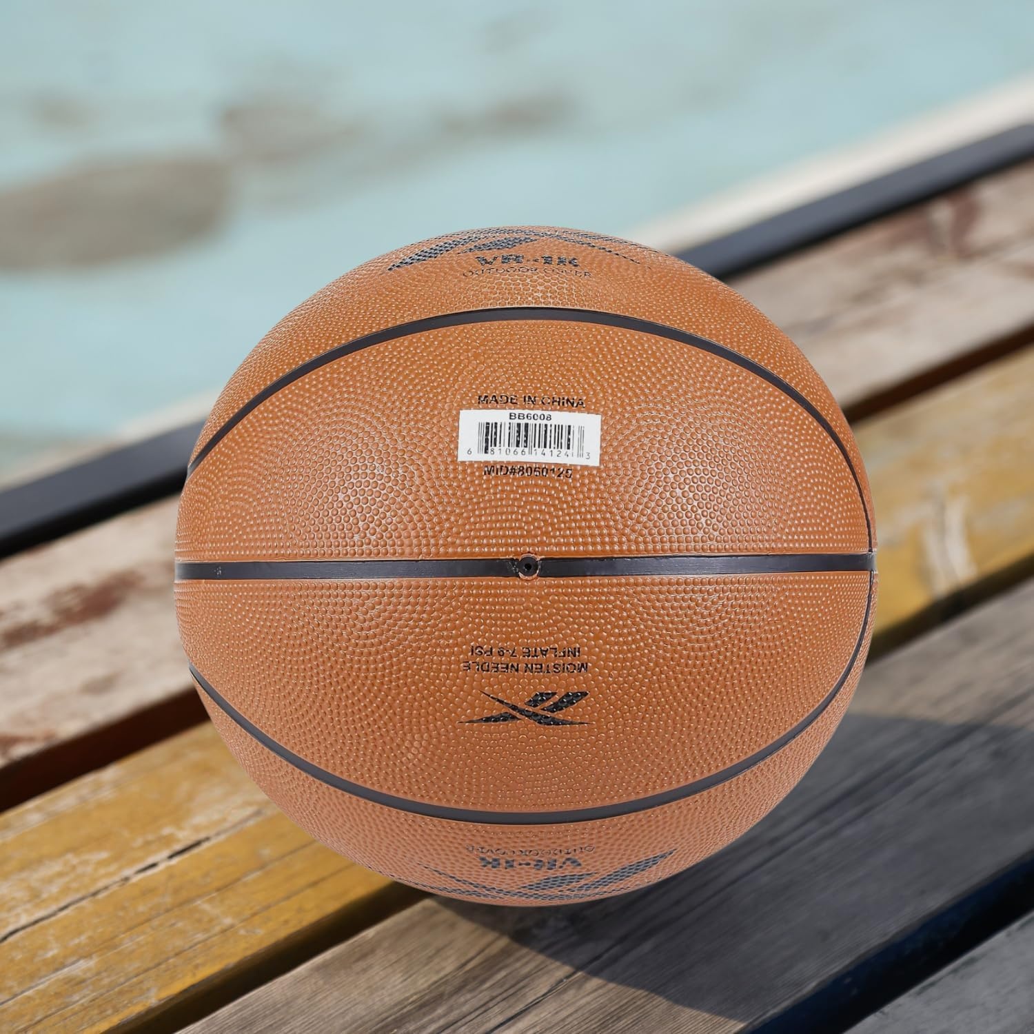 image:imageReebok Over the Door Basketball Hoop Set with Ball and Pump Durable Official Size 7 Rubber Cover Textured Grip Surface Designed for Outdoor Courts Consistent Bounce for Practice amp Play