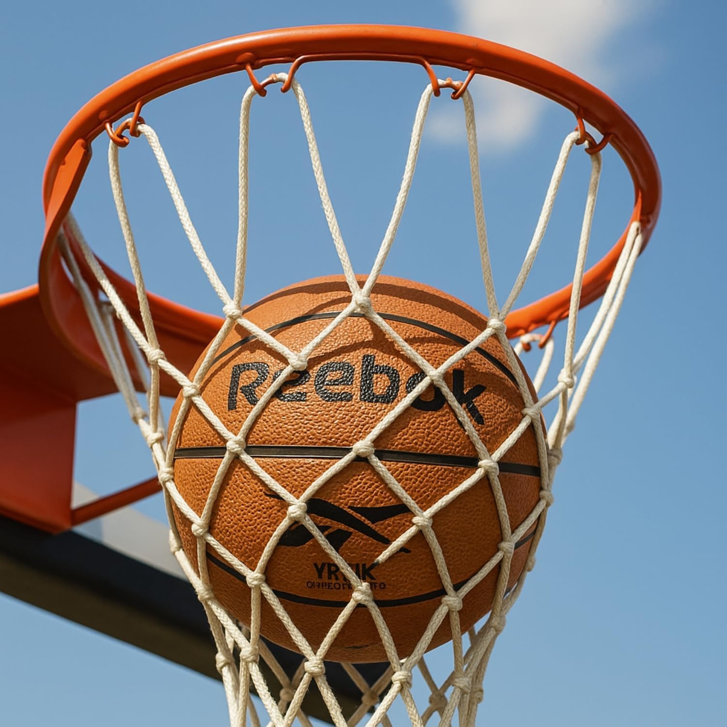 image:imageReebok Over the Door Basketball Hoop Set with Ball and Pump Durable Official Size 7 Rubber Cover Textured Grip Surface Designed for Outdoor Courts Consistent Bounce for Practice amp Play