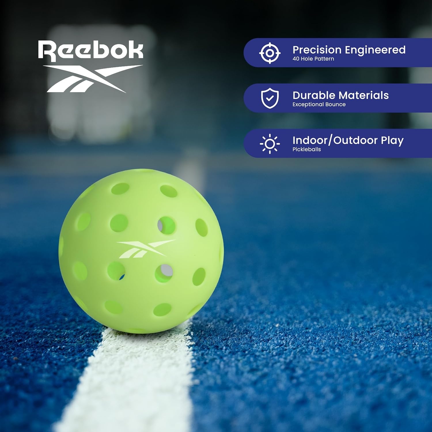 image:imageReebok Pickleball Set for 2 Players Includes 2 Paddles with Cushion Grip and 2 LightUp Balls Perfect for Night Play Durable Engineered for Sports EnthusiastsNavyRed