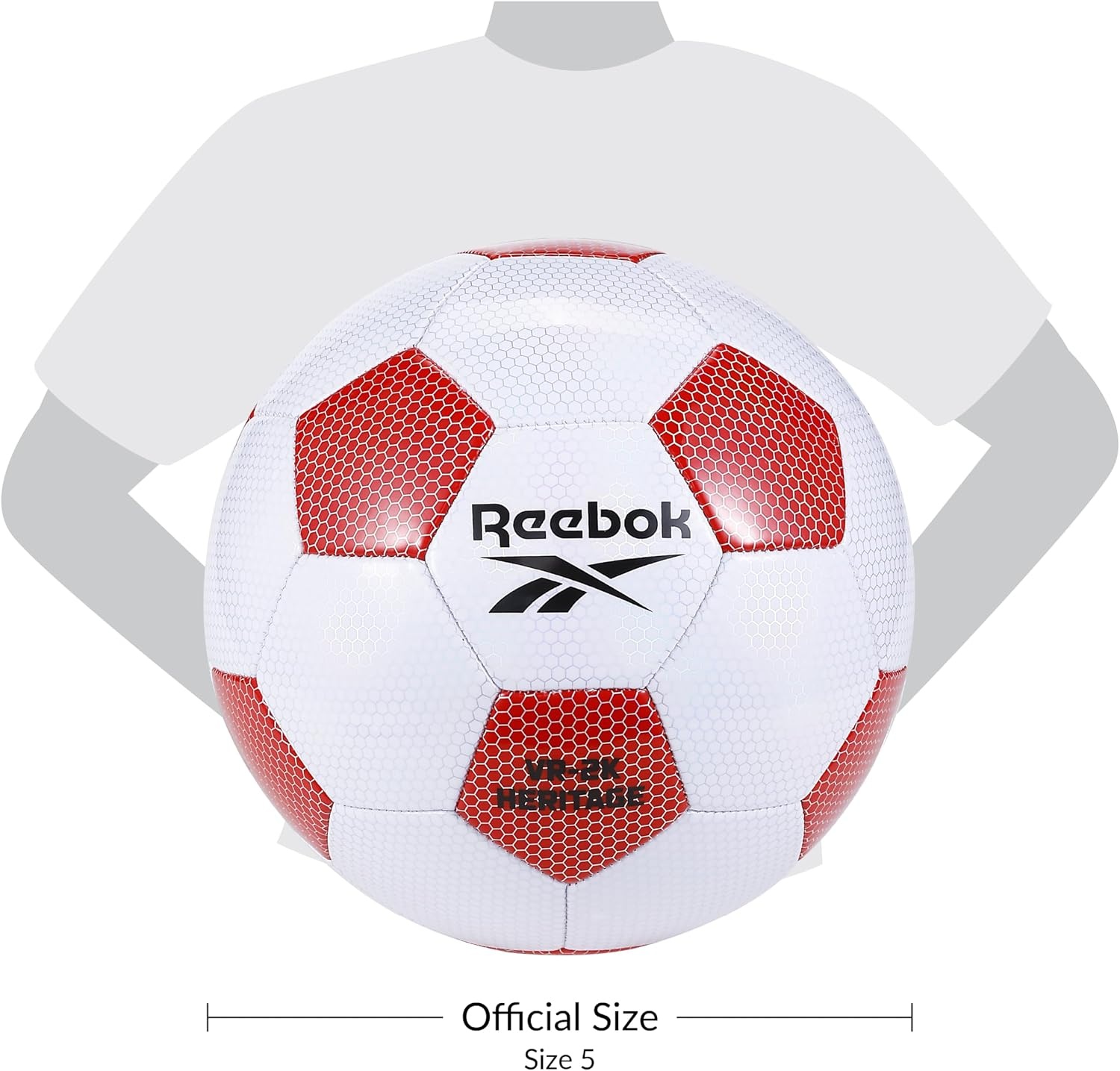 image:imageReebok Soccer Ball Official Size Composite All Surface Official Size 5 Composite Cover Includes Pump amp Needle Classic Panel Design Suitable for Training and Match Play