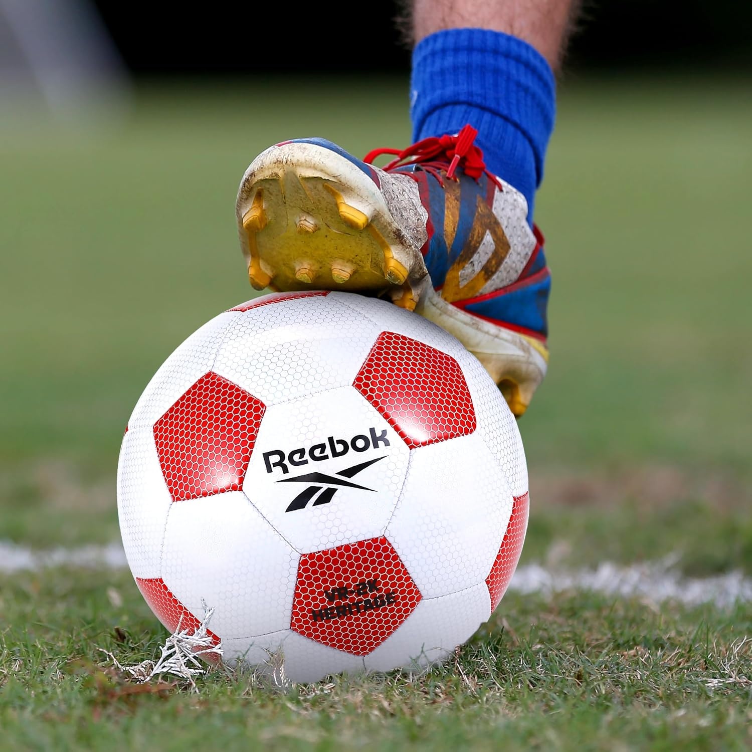 image:imageReebok Soccer Ball Official Size Composite All Surface Official Size 5 Composite Cover Includes Pump amp Needle Classic Panel Design Suitable for Training and Match Play