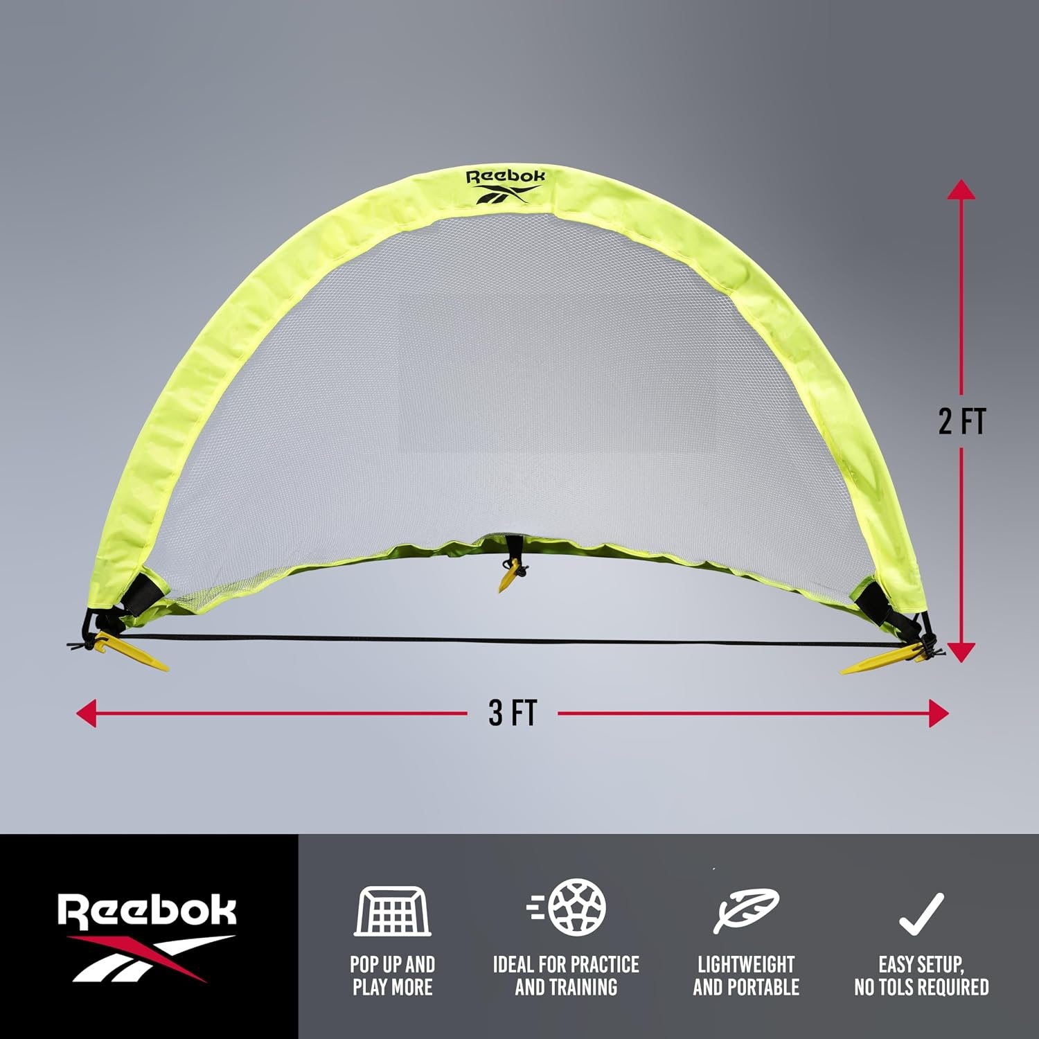 image:imageReebok Soccer Goal Stylish Design with Durable Construction SpaceSaving and Easy SetupBlack
