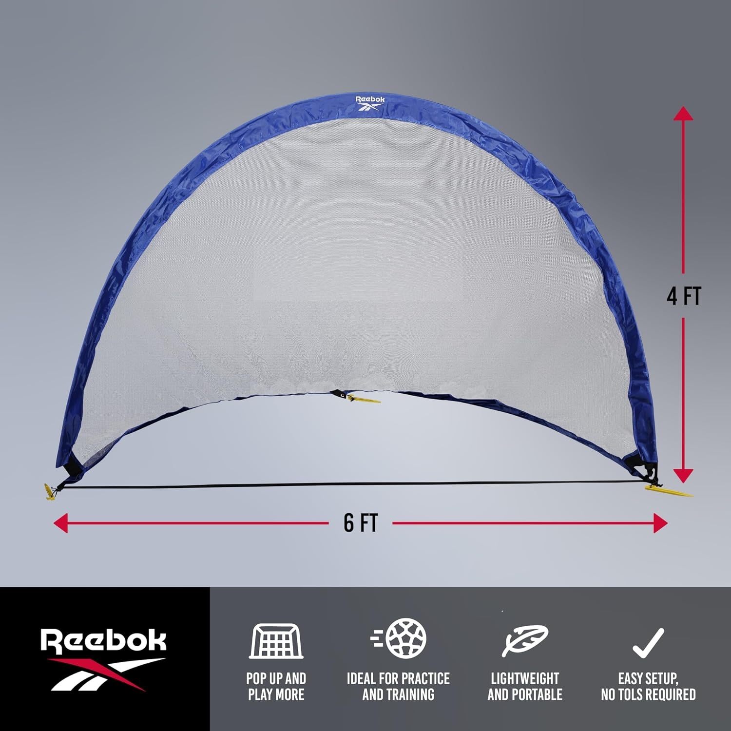 image:imageReebok Soccer Goal Stylish Design with Durable Construction SpaceSaving and Easy SetupBlue