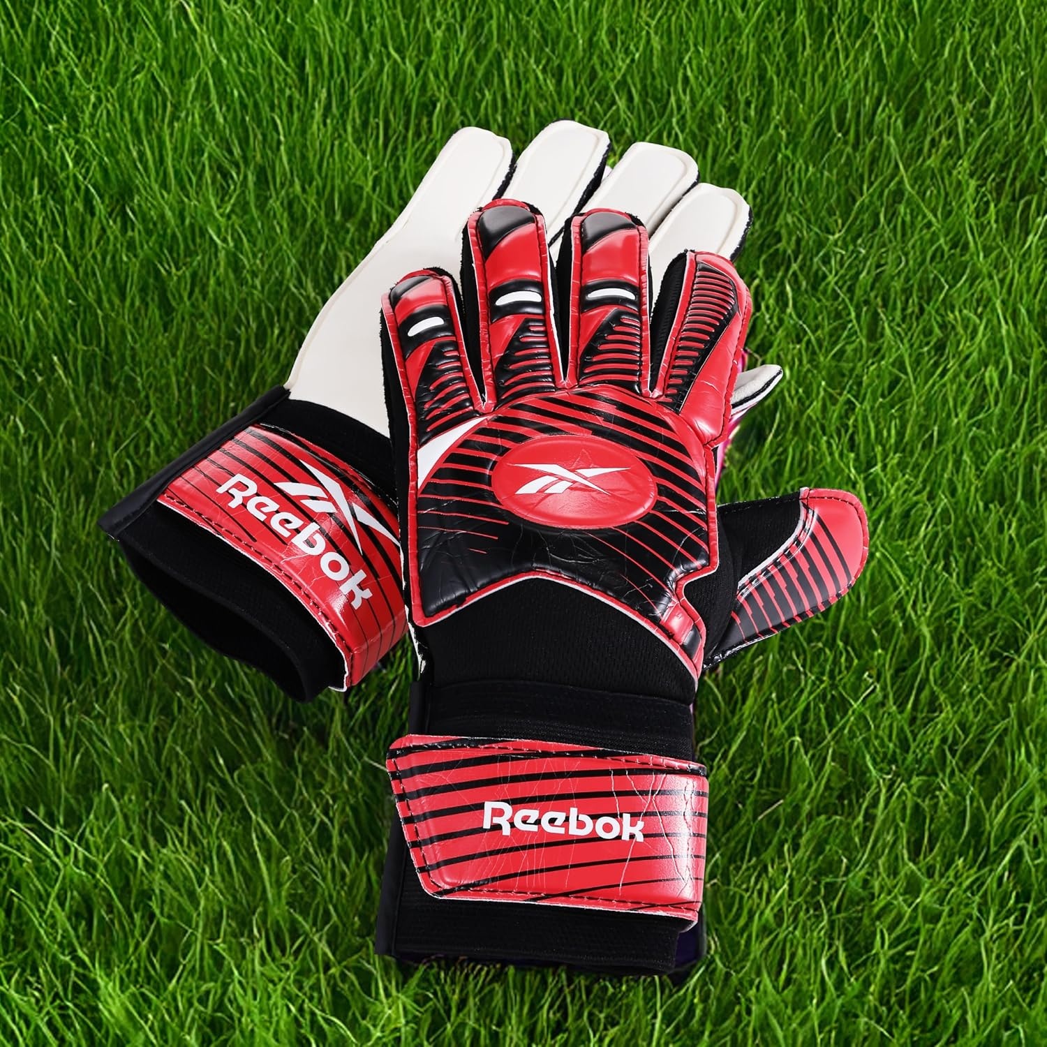 image:imageReebok Soccer Goalie Gloves Goalkeeper Gloves with Breathable Design Comfortable Fit amp High ProtectionRed