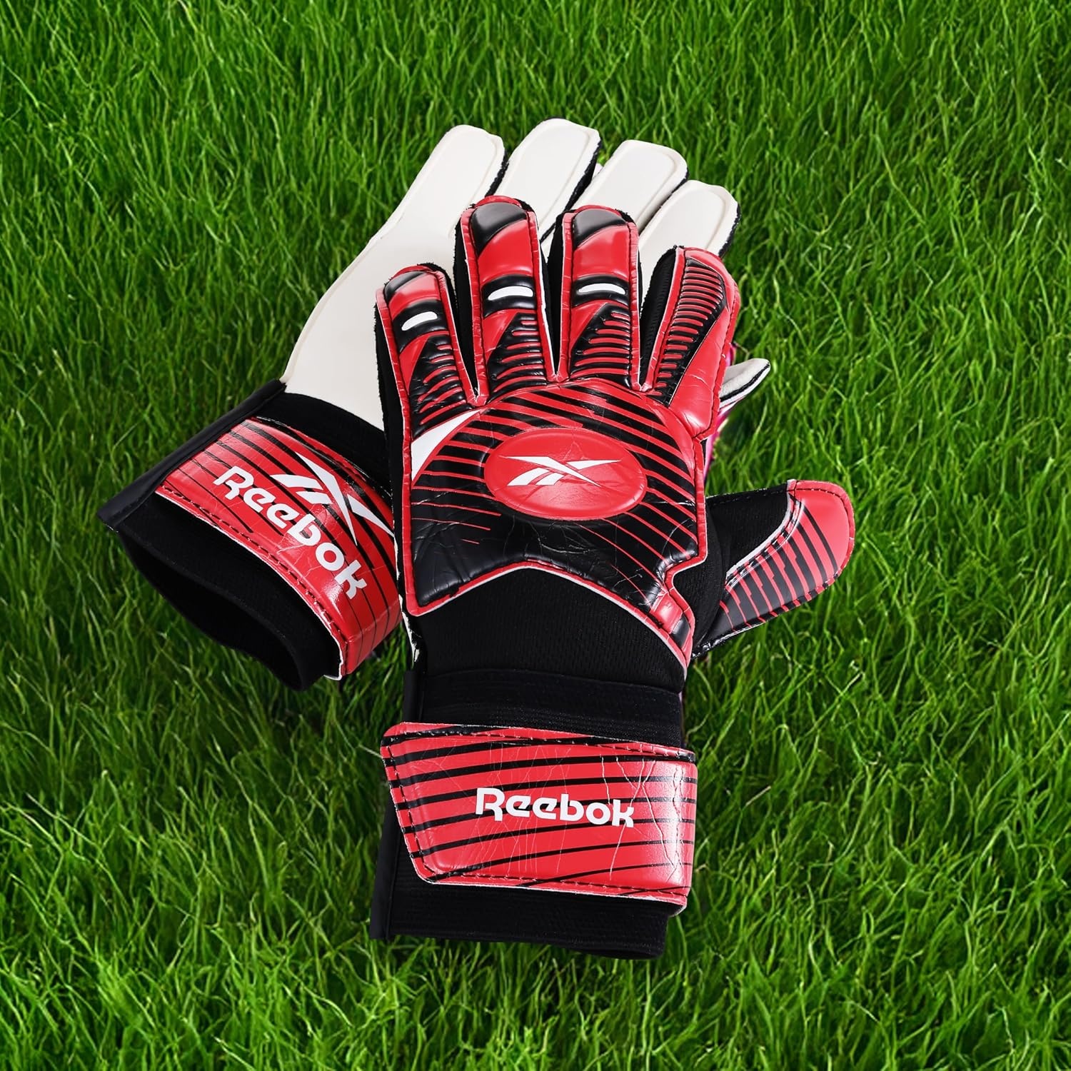 image:imageReebok Soccer Goalie Gloves Goalkeeper Gloves with Breathable Design Comfortable Fit amp High ProtectionRed