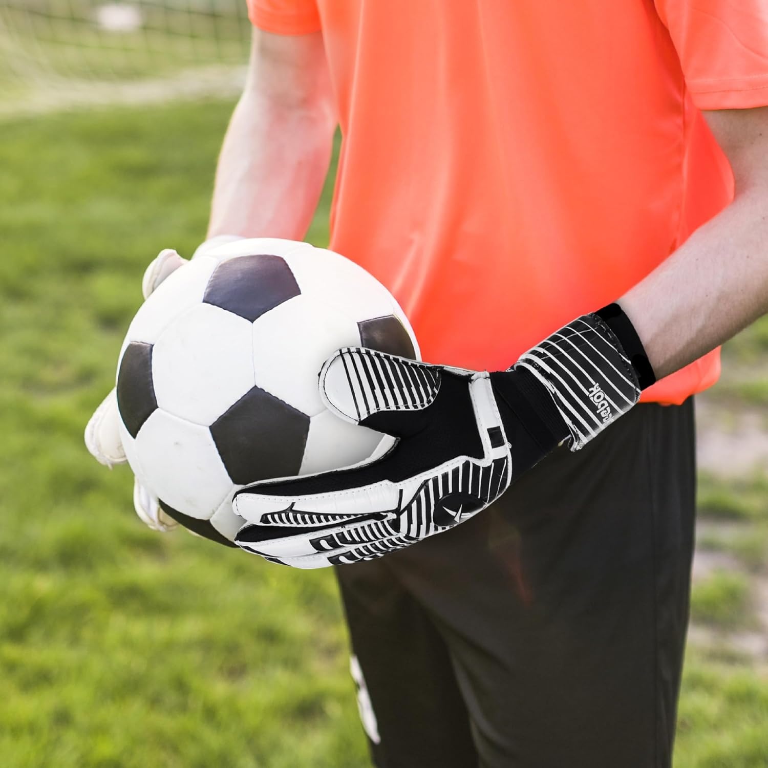 image:imageReebok Soccer Goalie Gloves Goalkeeper Gloves with Breathable Design Comfortable Fit amp High ProtectionWhite
