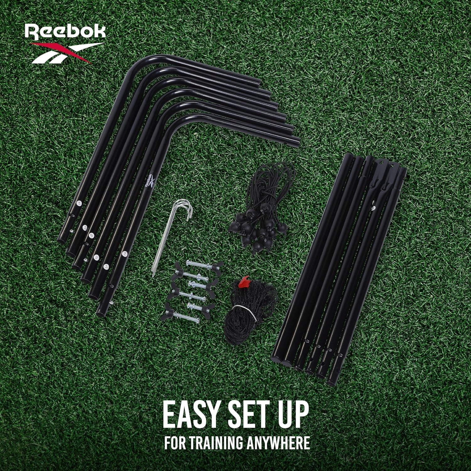 image:imageReebok Soccer Rebounder Portable Training Net for Practice Drills Portable Training Net Angled Rebound Surface Quick Setup Helps Practice Passing Shooting Ball Control and Reactions