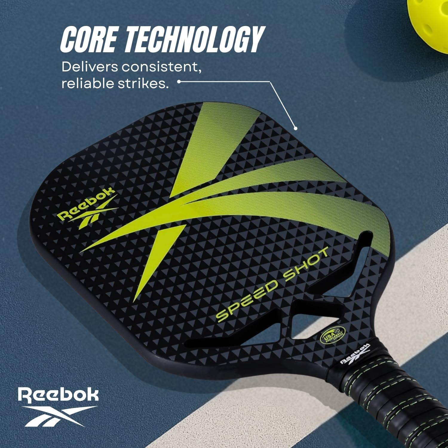 image:imageReebok Speed Pro Paddle Comfort Grip Handle amp Lightweight DesignBlackGreen