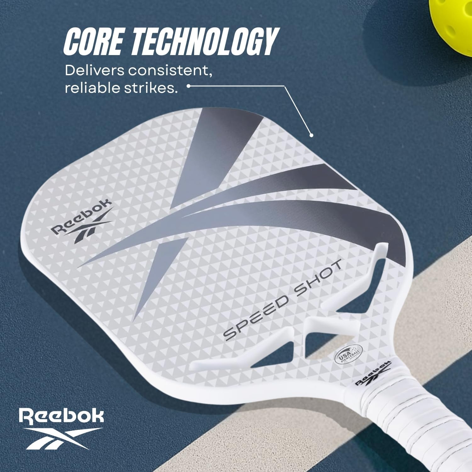 image:imageReebok Speed Pro Paddle Comfort Grip Handle amp Lightweight DesignWhiteGray