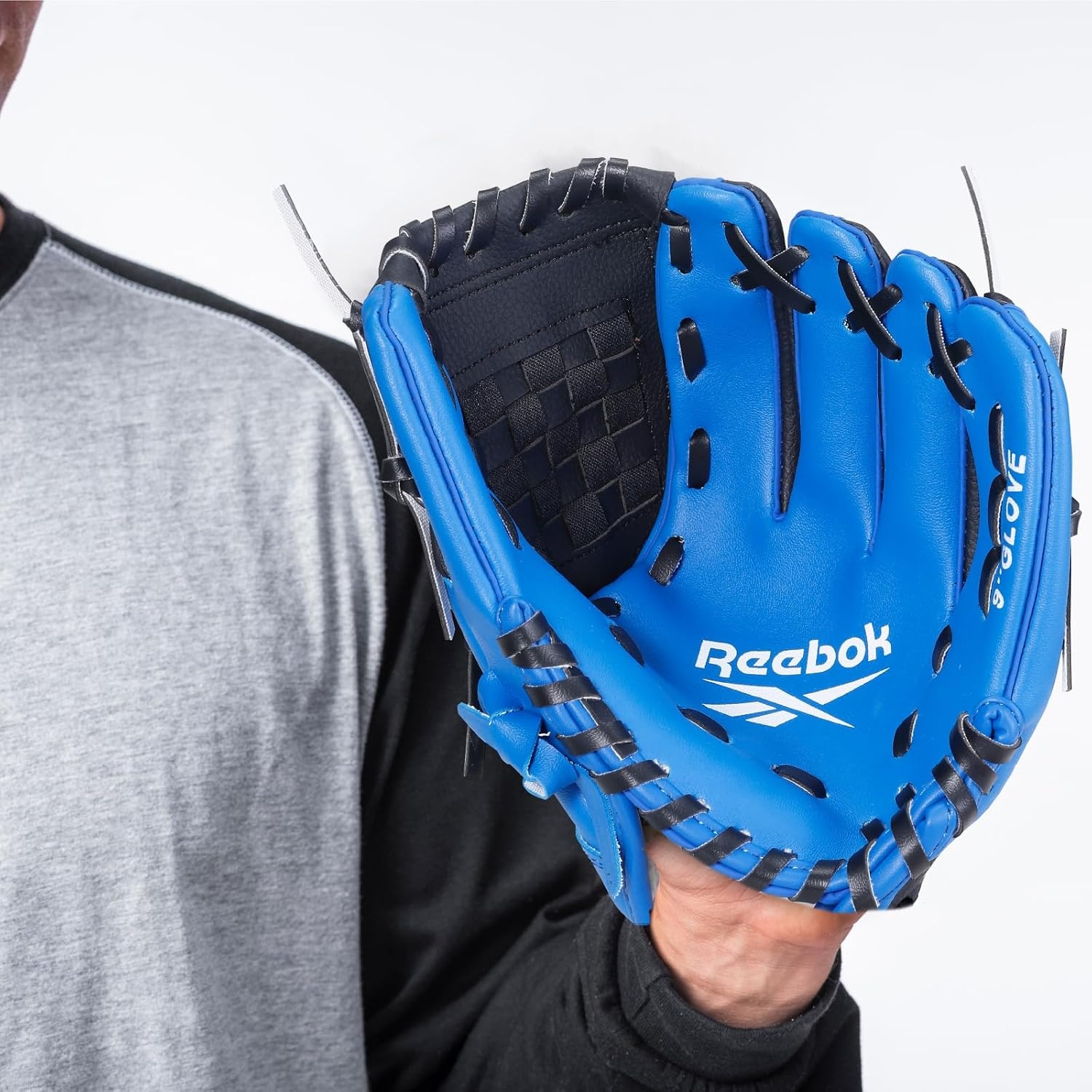 image:imageReebok Youth Baseball Glove Set 9Inch Kids Sports Glove with Foam Ball Training Mitt for Beginners Practice amp Backyard PlayBlue