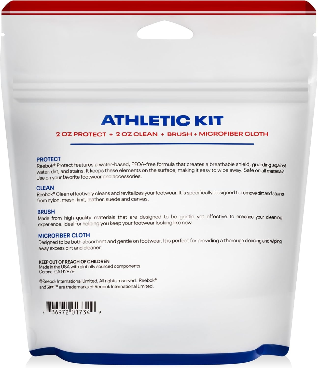 image:imageReebok Athletic Kit Shoe Cleaner Kit for Sneakers Mesh Leather Suede and Canvas Shoe Cleaning Kit Includes 2oz Shoes Cleaner 2oz Shoe Protector Spray Premium Shoe Brush and Microfiber Cloth