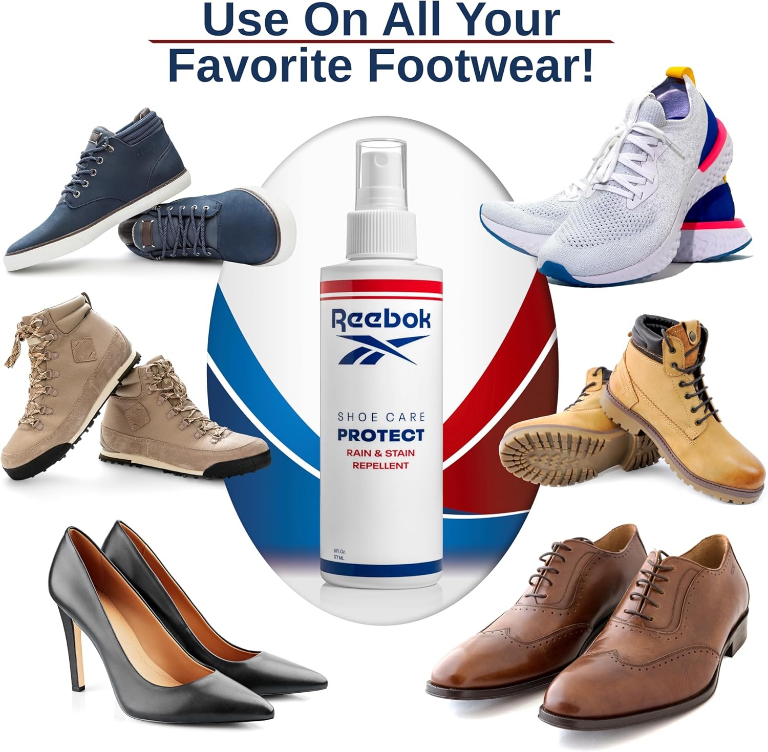 image:imageReebok Rain and Stain Repellent Shoe Protector Spray Waterproof and Stain Protection Water Repellent Spray for Shoes 6oz