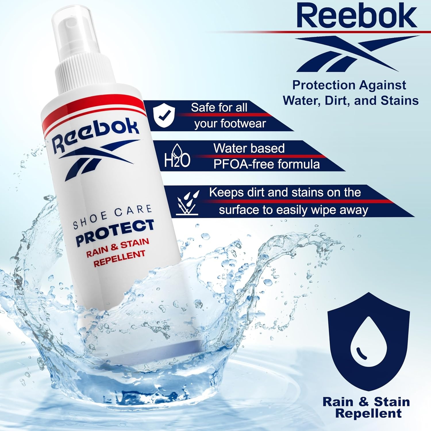 image:imageReebok Rain and Stain Repellent Shoe Protector Spray Waterproof and Stain Protection Water Repellent Spray for Shoes 6oz