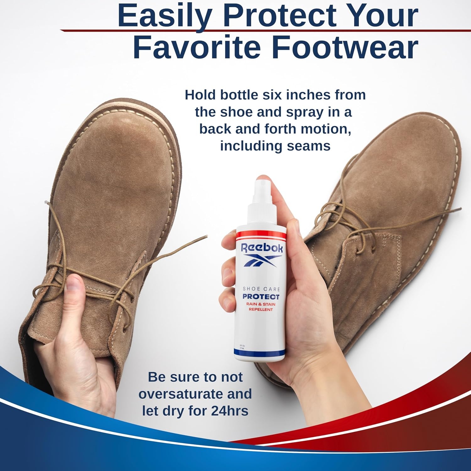 image:imageReebok Rain and Stain Repellent Shoe Protector Spray Waterproof and Stain Protection Water Repellent Spray for Shoes 6oz