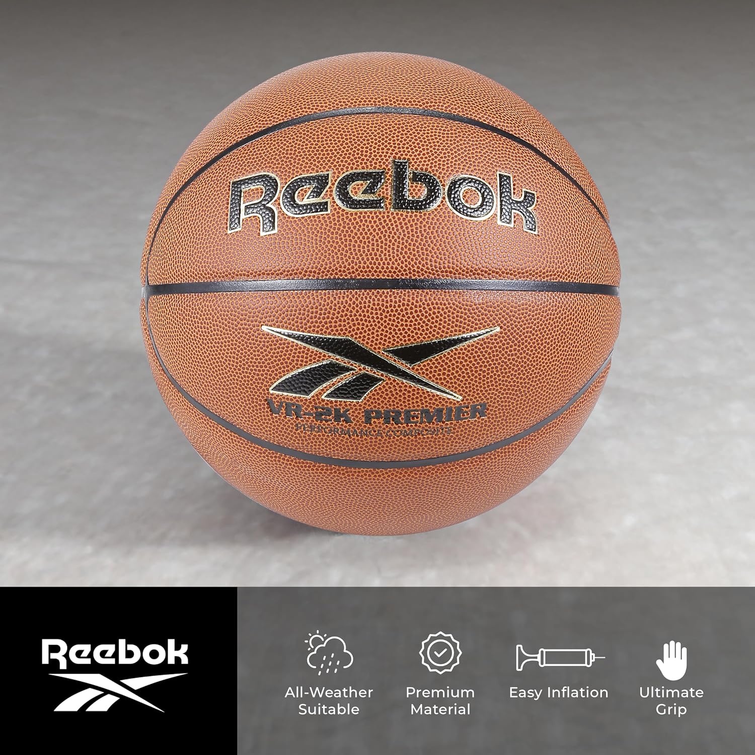 image:imageReebok VR Pro Cushion Rubber Basketball GripEnhanced Outdoor ActivityWalnut