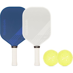 Reebok – Pickleball Set for 2 Players, Includes 2 Paddles with Cushion Grip and 2 Light-Up Balls, Perfect for Night Play, Durable, Engineered for Sports Enthusiasts(Blue/White)