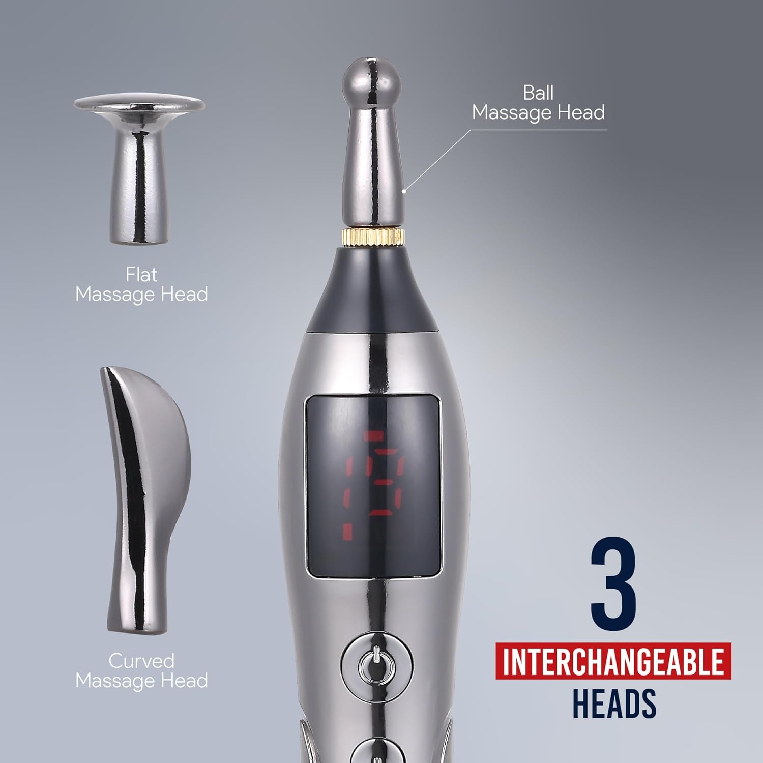 image:imageReebok 3in1 Handheld Percussion Body Massager for Muscle Relief Steel Easy Home Use Portable Personal Care Daily Wellness Routine Convenient Storage Compact