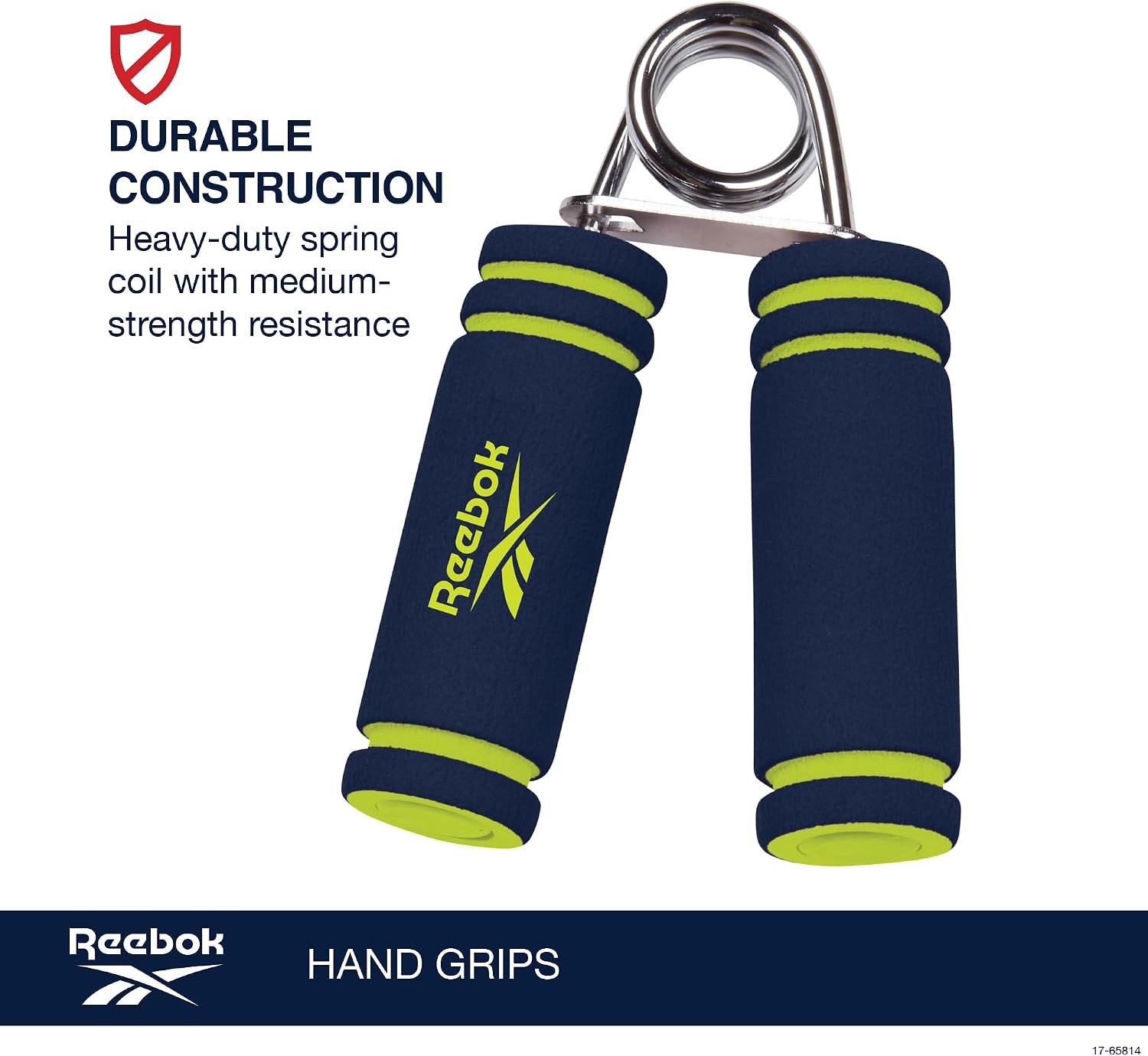 image:imageReebok 2Pack Hand Grips Spring Coiled Wrist Fingers amp Forearm Strength Trainer with Soft Foam Handles Improves Grip Strength Resistance Hand Gripper for Manual Exercises amp RehabBlueLime