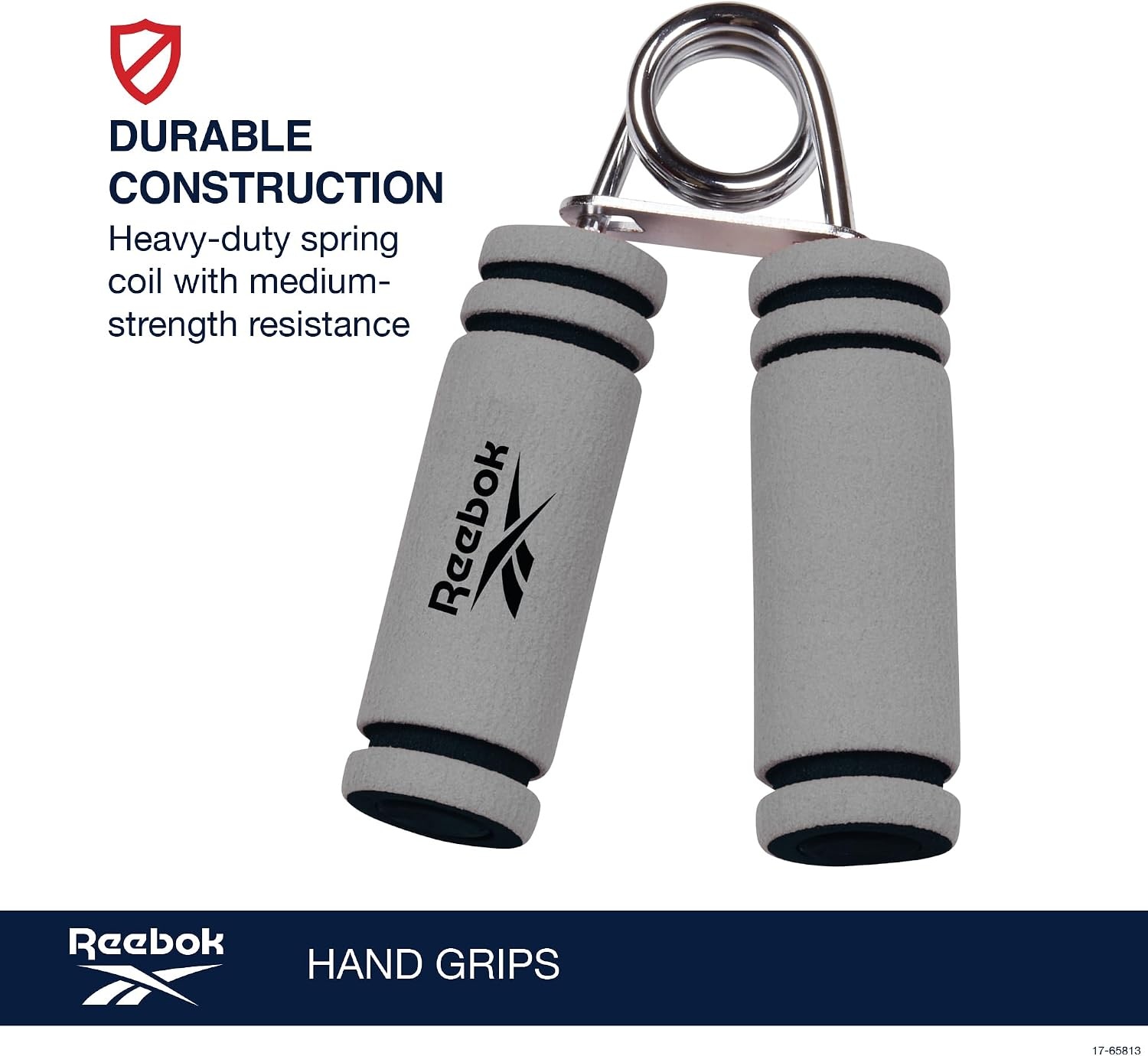 image:imageReebok 2Pack Hand Grips Spring Coiled Wrist Fingers amp Forearm Strength Trainer with Soft Foam Handles Improves Grip Strength Resistance Hand Gripper for Manual Exercises amp RehabGreyBlack