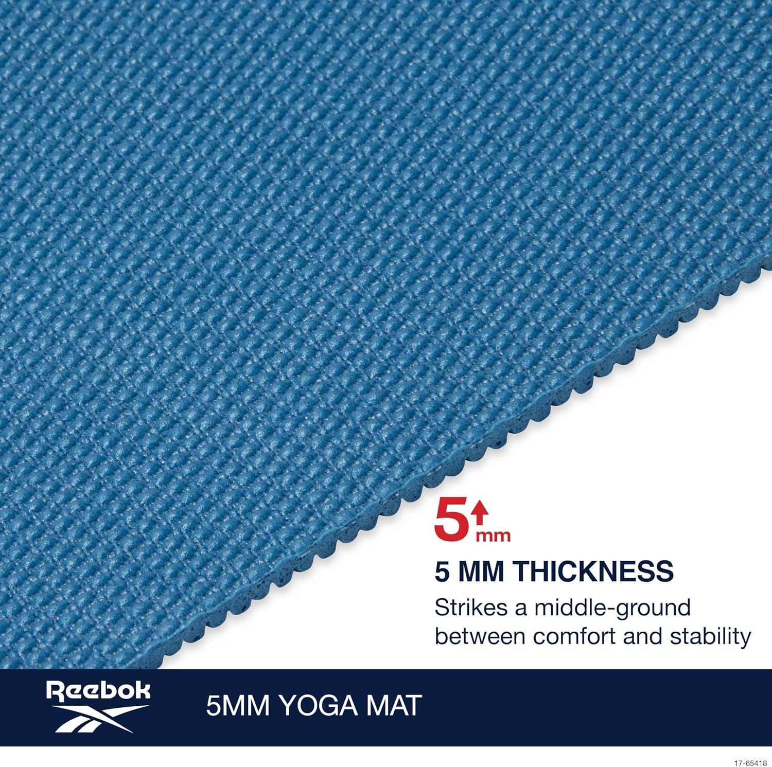 image:imageReebok 5mm Solid Yoga Mat 68 x 24 NonSlip Lightweight Foldable and Durable Exercise Mat with Carry Strap for Home Workout Yoga Pilates Fitness and Outdoor TrainingCyber Mint