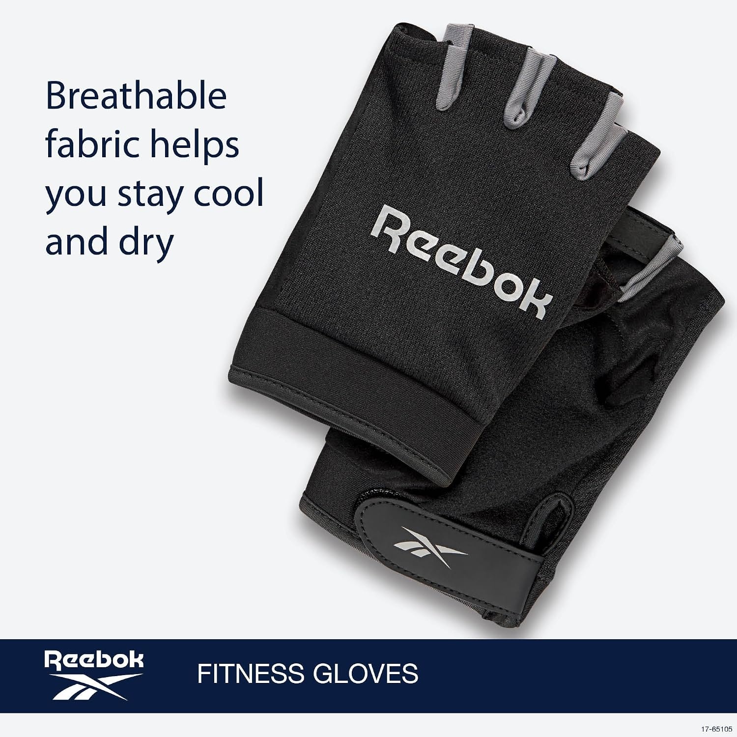 image:imageReebok Classic Fingerless Gloves Lightweight Fitness amp Weight Lifting Gloves for TrainingGrey