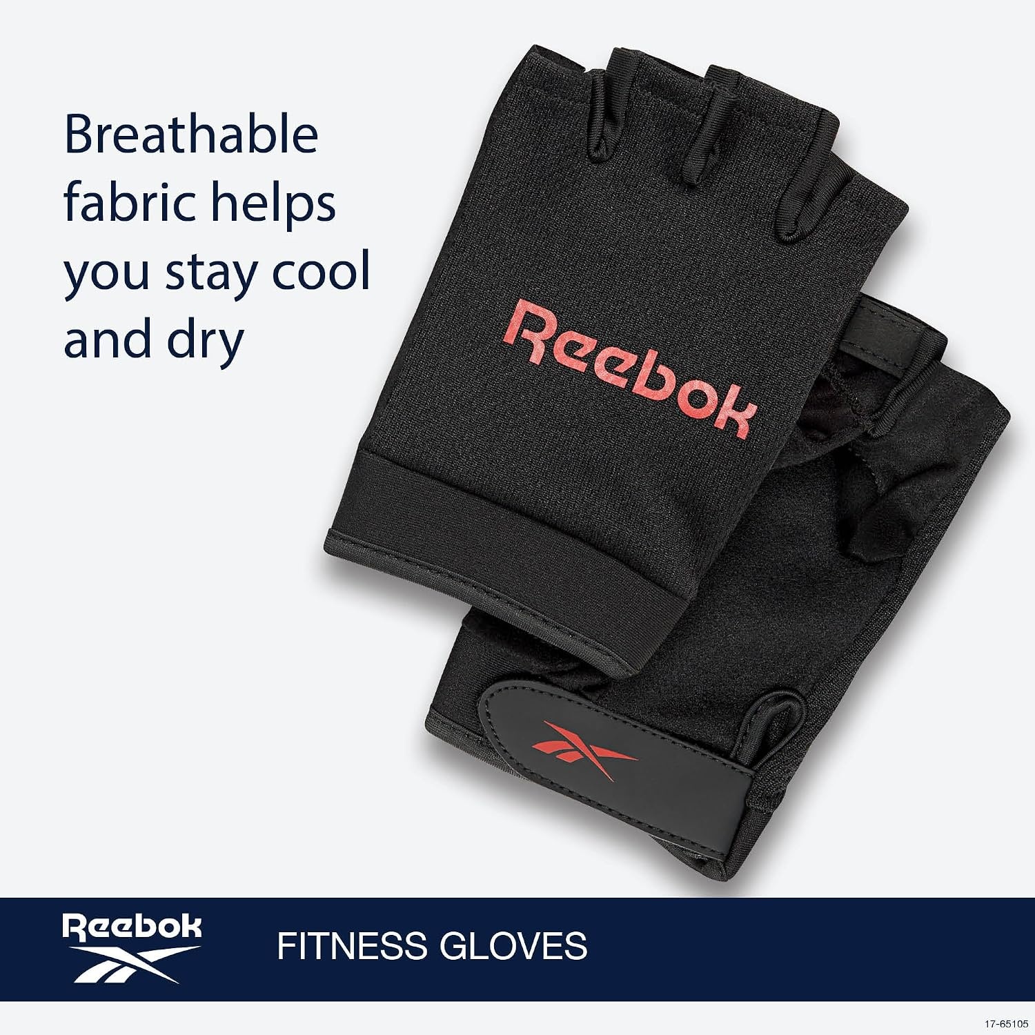 image:imageReebok Classic Fingerless Gloves Lightweight Fitness amp Weight Lifting Gloves for TrainingRed