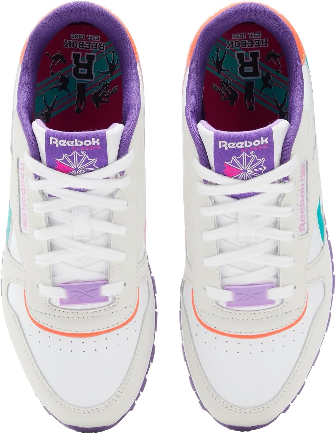 image:imageReebok Classic Nylon Womens Sneakers Casual Tennis Shoes WomenBarely GreyDynamic PurpleBold Pink