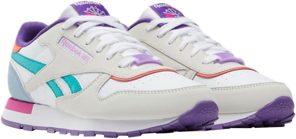 image:imageReebok Classic Nylon Womens Sneakers Casual Tennis Shoes WomenBarely GreyDynamic PurpleBold Pink