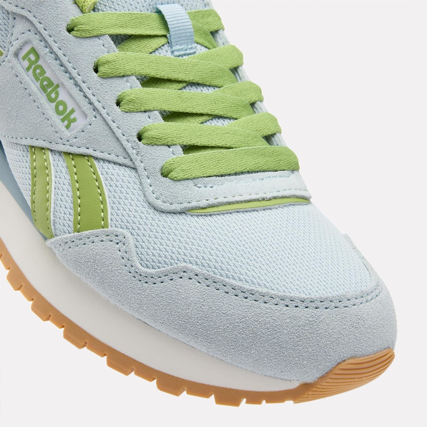 image:imageReebok Classic Nylon Womens Sneakers Casual Tennis Shoes WomenIceblue Shaggreen Ftwrwhite