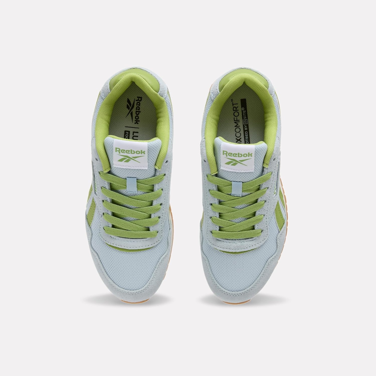 image:imageReebok Classic Nylon Womens Sneakers Casual Tennis Shoes WomenIceblue Shaggreen Ftwrwhite