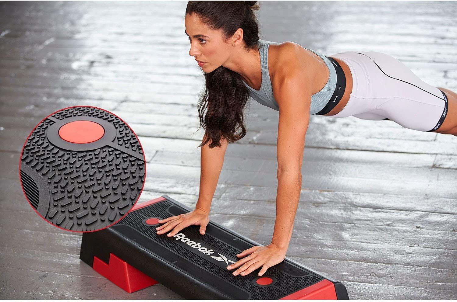 image:imageReebok Fitness Multipurpose Adjustable Aerobic and Strength Training Workout Step Platform for HIIT Cardio and General SessionsRed