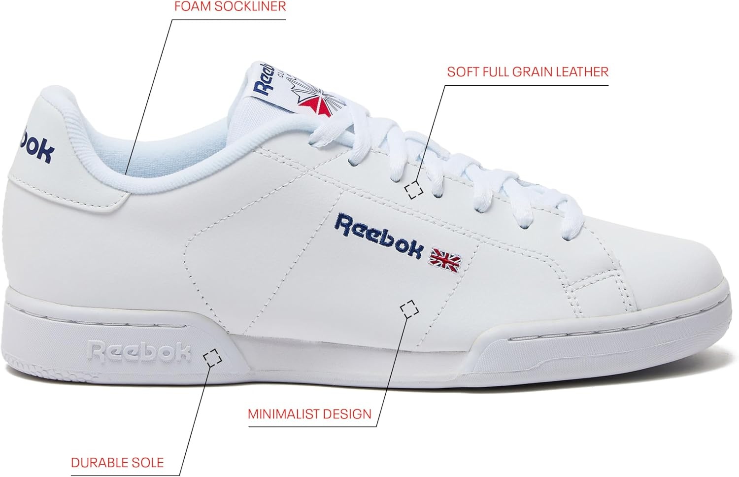 image:imageReebok Mens NPC II Casual SneakersWhiteWhite