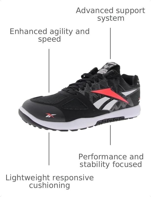 image:imageReebok Mens Nano 20 Cross Training ShoesWhiteBlackNeon Cherry