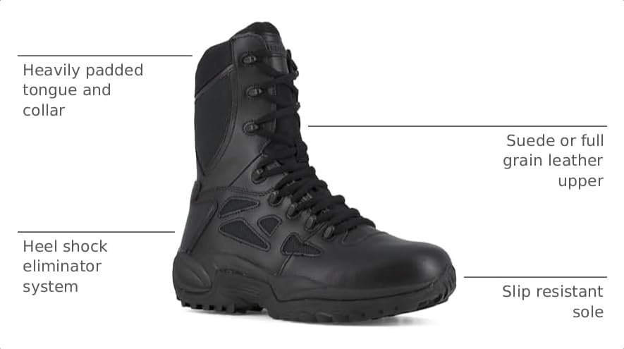 image:imageReebok Mens Rapid Response Rb 8 Inch Soft Toe Eh Work Safety Shoes Casual BlackBlack