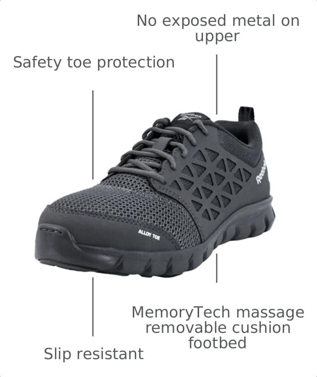image:imageReebok Mens Rb4041 Sublite Cushion Safety Toe Athletic Work Shoe BlackDark Grey