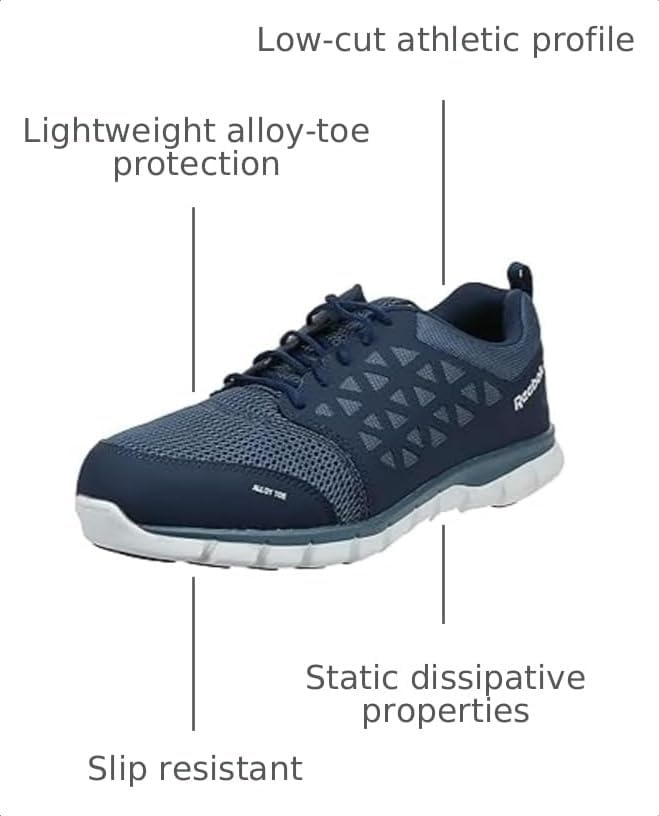 image:imageReebok Mens Rb4041 Sublite Cushion Safety Toe Athletic Work Shoe BlackNavy