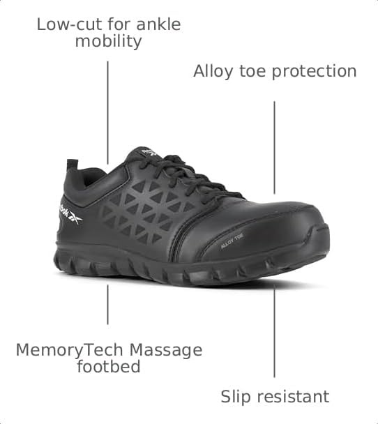 image:imageReebok Mens Rb4042 Sublite Cushion Work Safety Athletic Alloy Toe ShoesBlack