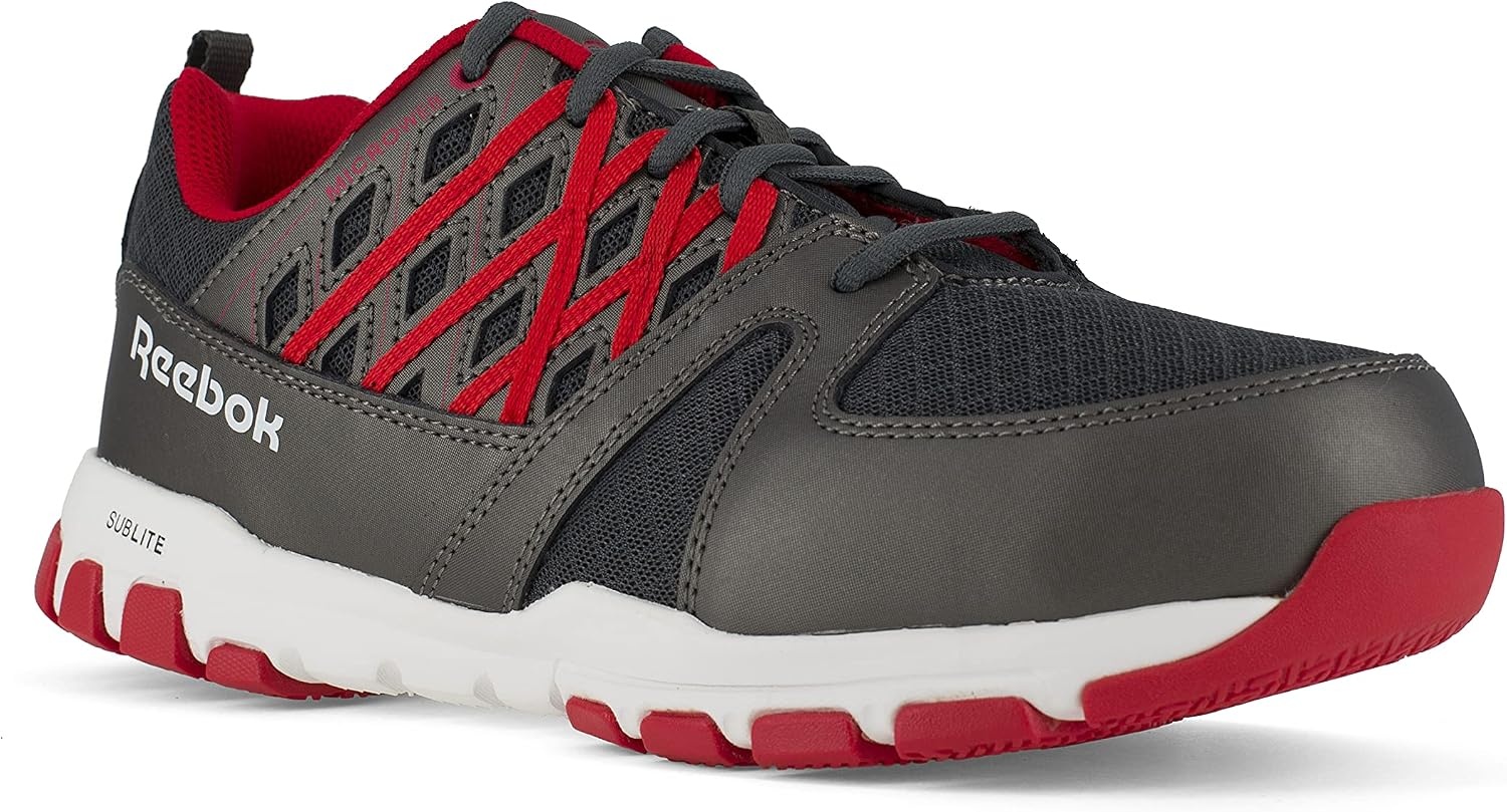 image:imageReebok Mens Rb4042 Sublite Cushion Work Safety Athletic Alloy Toe ShoesGrey