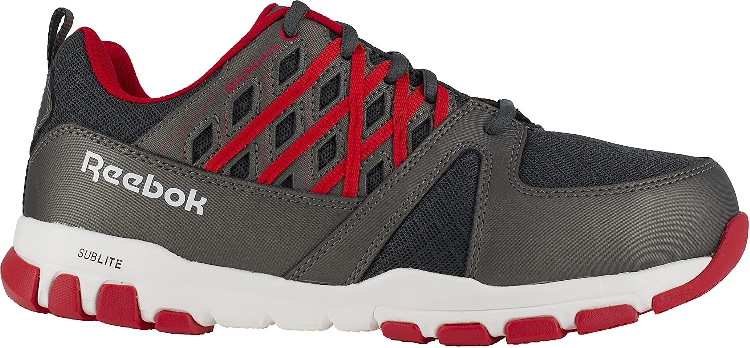 image:imageReebok Mens Rb4042 Sublite Cushion Work Safety Athletic Alloy Toe ShoesGrey