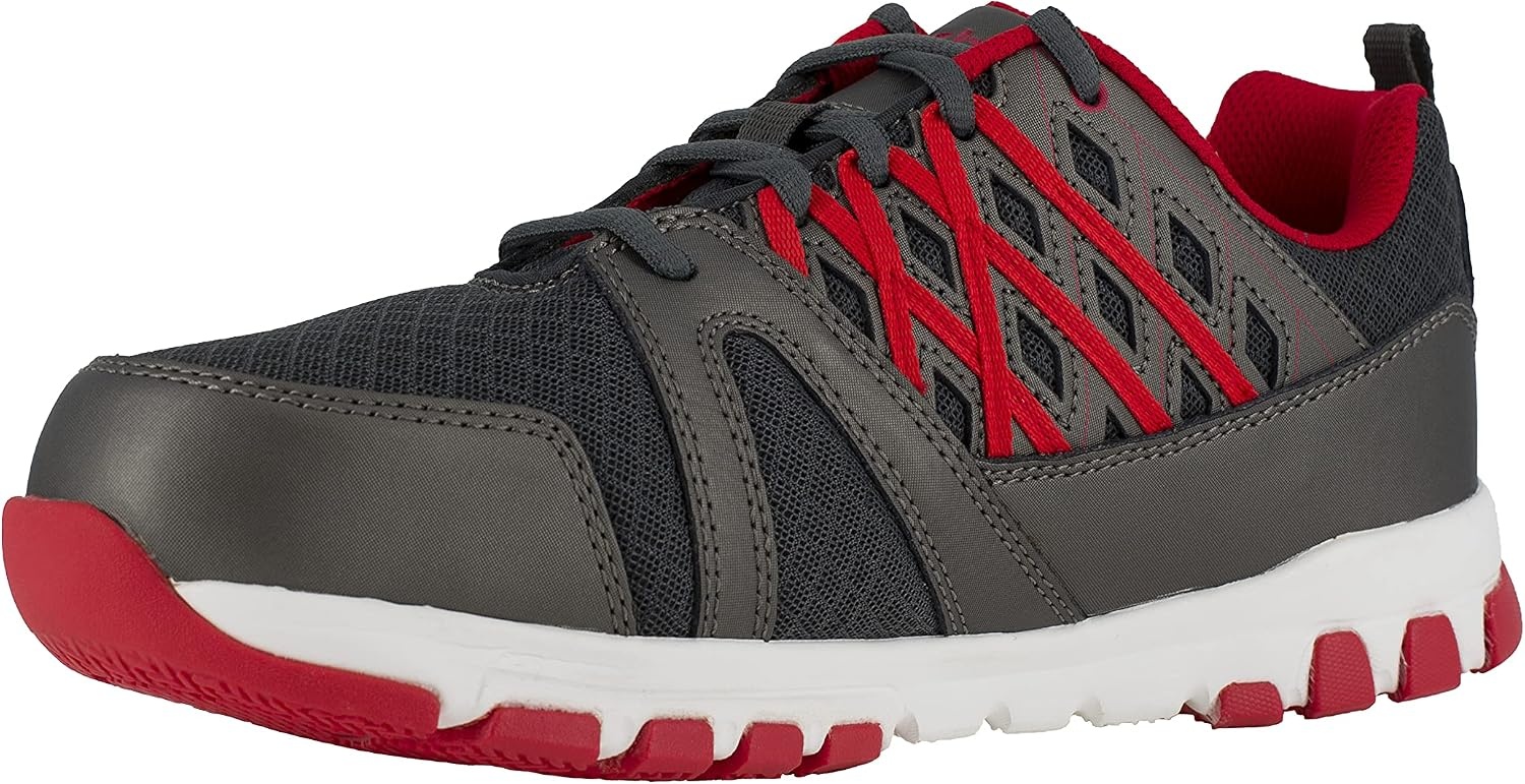 image:imageReebok Mens Rb4042 Sublite Cushion Work Safety Athletic Alloy Toe ShoesGrey