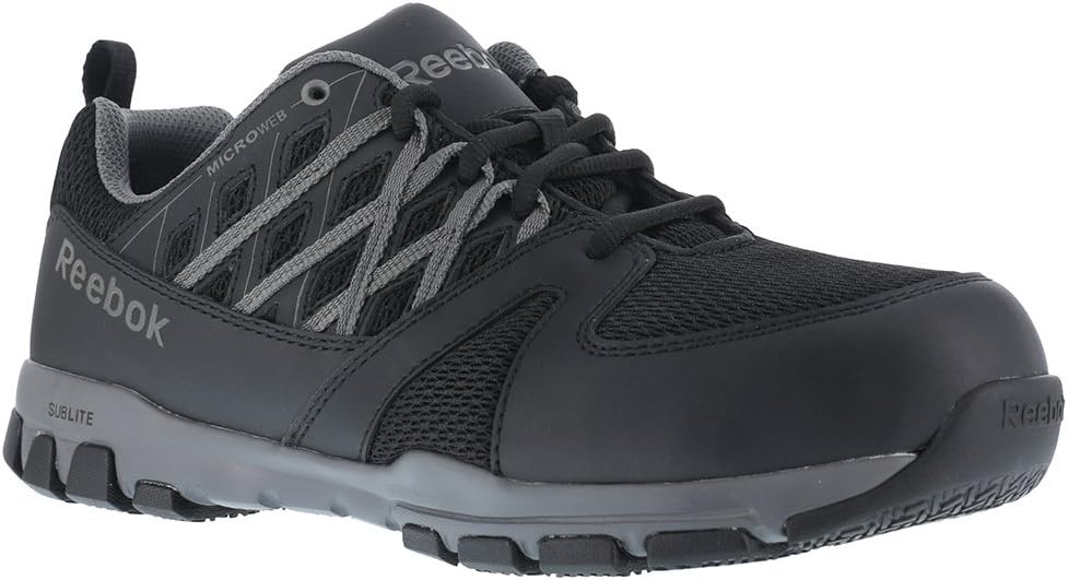 image:imageReebok Mens Rb416 Sublite Cushion Work Safety Athletic Slipon Composite Toe ShoesBlack