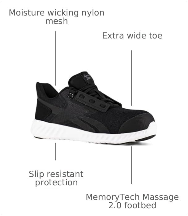 image:imageReebok Mens Sublite Legend Static Dissapative Composite Toe ShoeBlack and White
