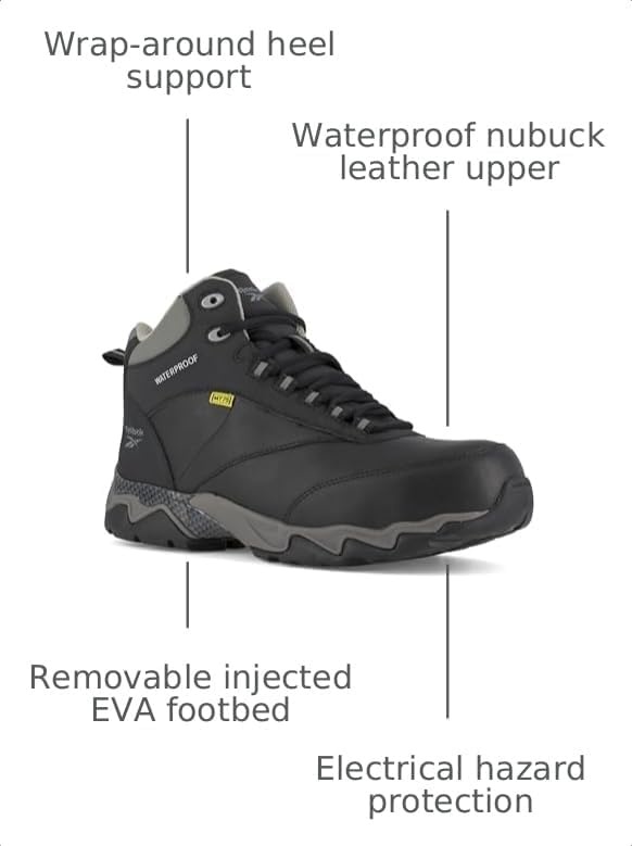 image:imageReebok Mens Work Beamer Hiker BootsBlack With Grey Trim