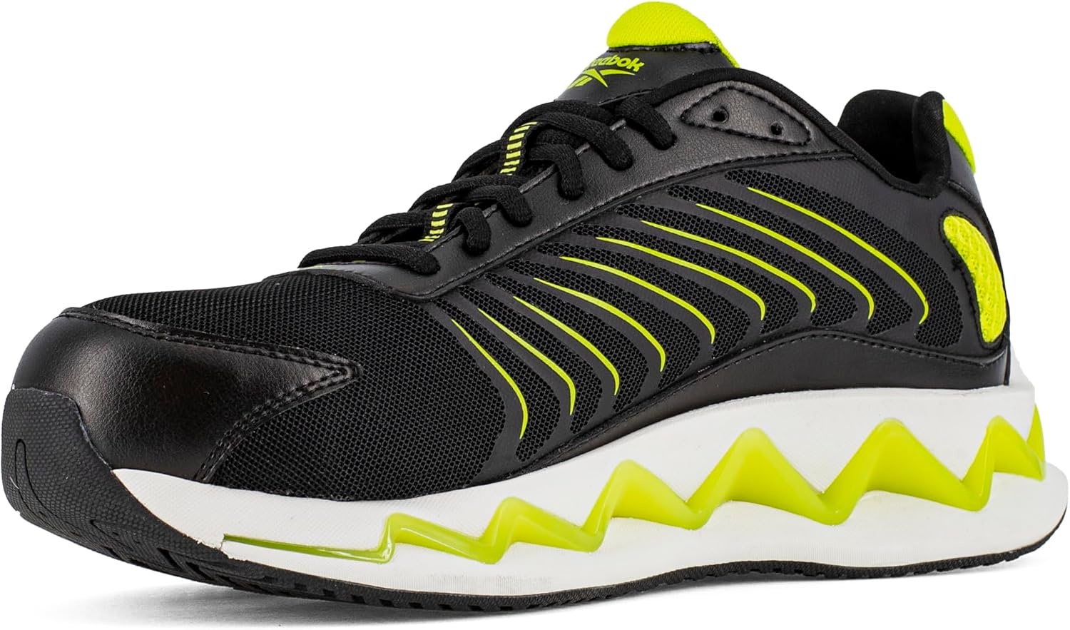 image:imageReebok Mens Work Zig Elusion Heritage SneakersBlackLime Green