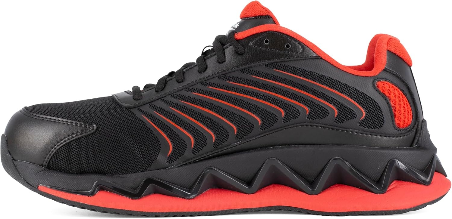 image:imageReebok Mens Work Zig Elusion Heritage SneakersBlackred