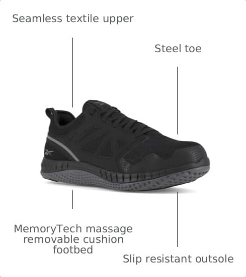 image:imageReebok Mens Zprint Work Safety Toe Athletic Work Industrial Construction Shoe Cobalt Blue 9 USBlack and Dark Grey